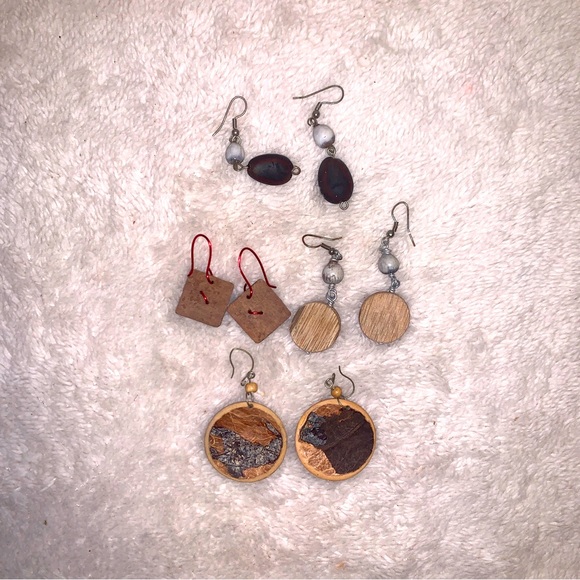 Earing Pairs Lot Of 4 Boho Hippie Puerto Rico - Picture 2 of 3